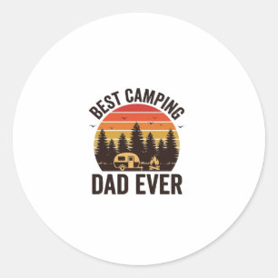 Best Camping Dad Ever Vintage Camping Design_1 Classic Round Sticker
