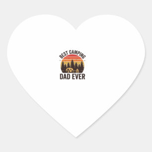 Best Camping Dad Ever Vintage Camping Design_1 Heart Sticker