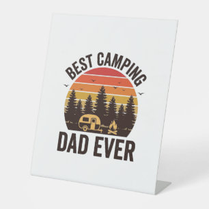 Best Camping Dad Ever Vintage Camping Design_1 Pedestal Sign