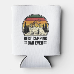 Best Camping Dad Ever Vintage Outdoor Shirt Design Can Cooler