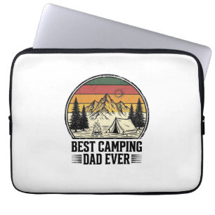 Best Camping Dad Ever Vintage Outdoor Shirt Design Laptop Sleeve