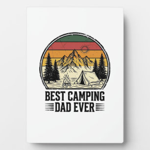 Best Camping Dad Ever Vintage Outdoor Shirt Design Plaque