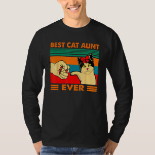Best Cat Aunt Ever Women Vintage Bump Fit Mothers T-Shirt