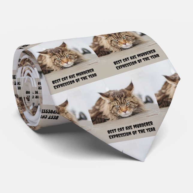 Best cat ax murderer expression tie (Rolled)
