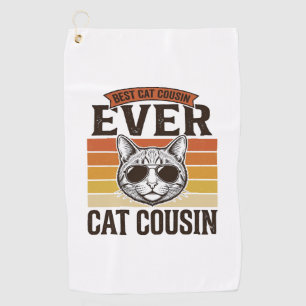 Best Cat Cousin Ever Vintage Cat Shirt Design_1 Golf Towel