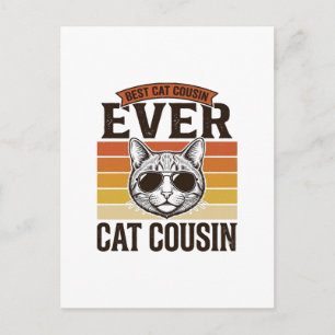 Best Cat Cousin Ever Vintage Cat Shirt Design_1 Postcard
