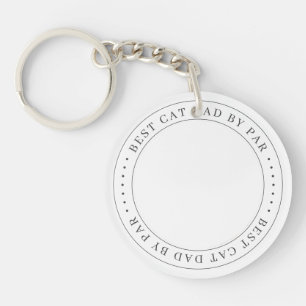 Best Cat Dad By Par Classic Simple Photo Key Ring