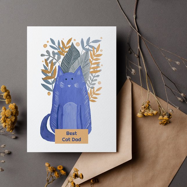 Best Cat Dad Cat and branches illustration Holiday (Creator Uploaded)