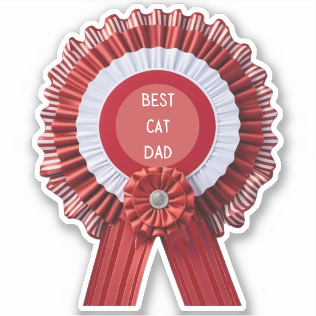 Best Cat Dad Custom-Cut Vinyl Father's Day Sticker (Front)