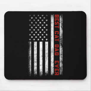 Best Cat Dad Ever American Flag Cat Dad Fathers Da Mouse Pad