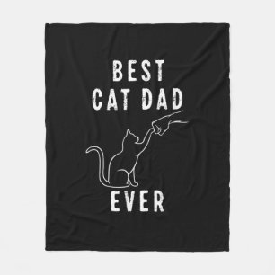 Best Cat Dad Ever Cat Daddy Paw Fist Bump Meow Fleece Blanket