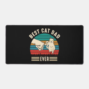 Best Cat Dad Ever Cat Fist Vintage Men Desk Mat