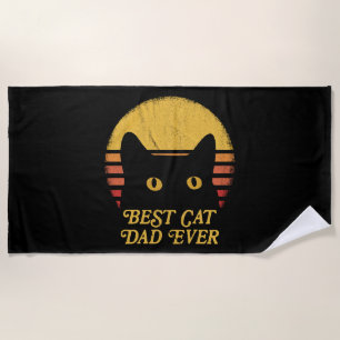Best Cat dad ever cat lover gift Beach Towel