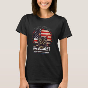 Best Cat Dad Ever  Cat Meowica American Cat Flag T-Shirt