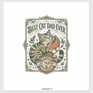 Best Cat Dad Ever Cat Mum Dad Parent Vintage Vecto