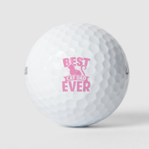 Best Cat Dad Ever - Cat Silhouette Golf Balls