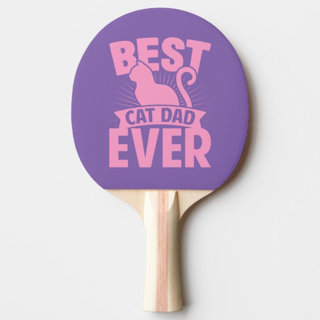 Best Cat Dad Ever - Cat Silhouette Ping Pong Paddle (Front)