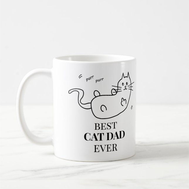 Best Cat Dad Ever Coffee Mug (Left)