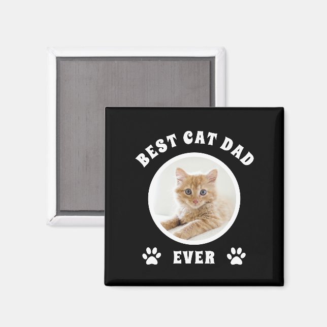Best Cat Dad Ever Custom Photo Personalised Magnet (Front/Back)