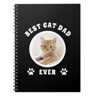 Best Cat Dad Ever Custom Photo Personalised Notebook