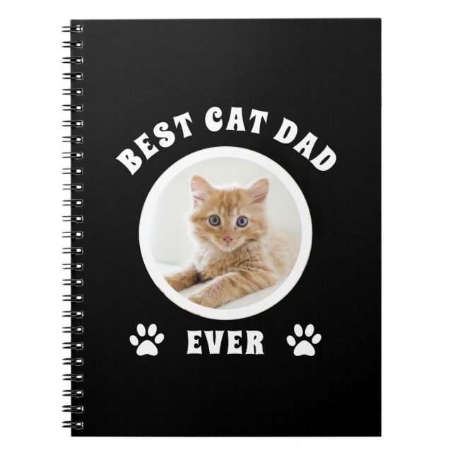 Best Cat Dad Ever Custom Photo Personalised Notebook (Front)
