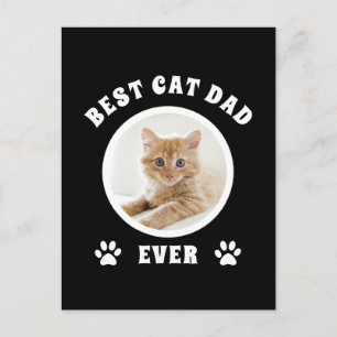 Best Cat Dad Ever Custom Photo Personalised Postcard