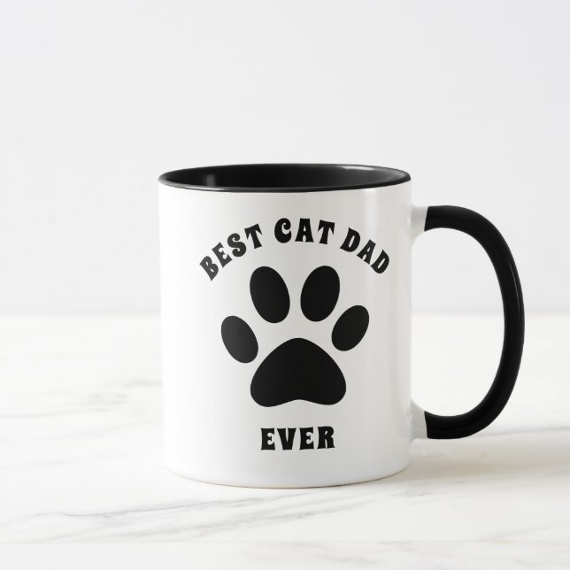 Best Cat Dad Ever Custom Text Personalised Mug (Right)