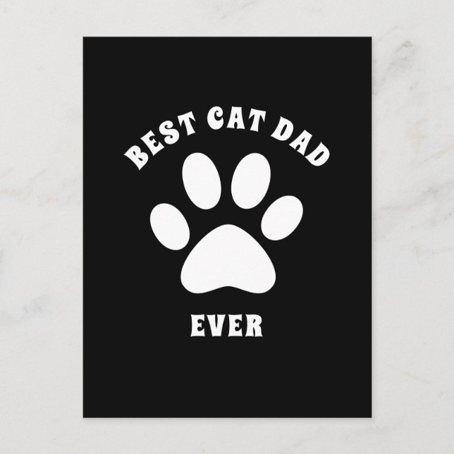 Best Cat Dad Ever Custom Text Personalised Postcard (Front)