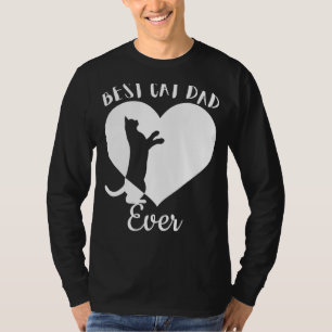 Best Cat Dad Ever Cute Black Cats Vintage White He T-Shirt