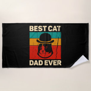 Best Cat Dad Ever Father s Day Gift Beach Towel