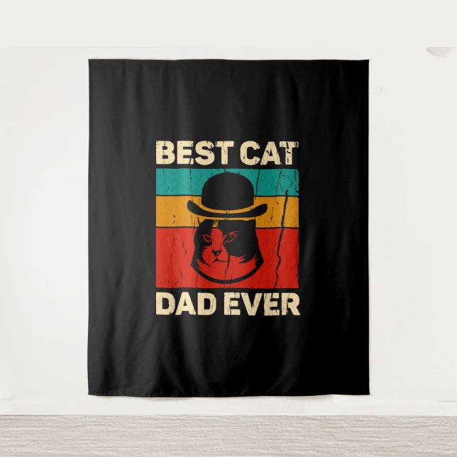 Best Cat Dad Ever Father s Day Gift Tapestry (Front)