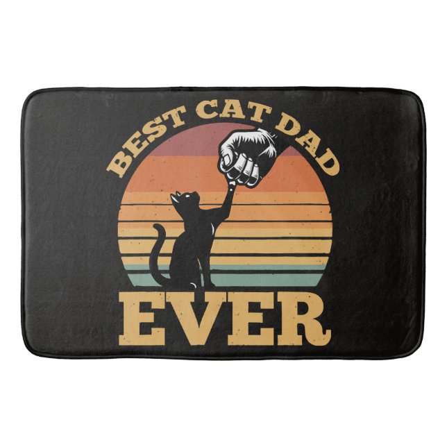 Best Cat Dad Ever Fathers Day Bath Mat (Front)