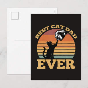 Best Cat Dad Ever Fathers Day Holiday Postcard