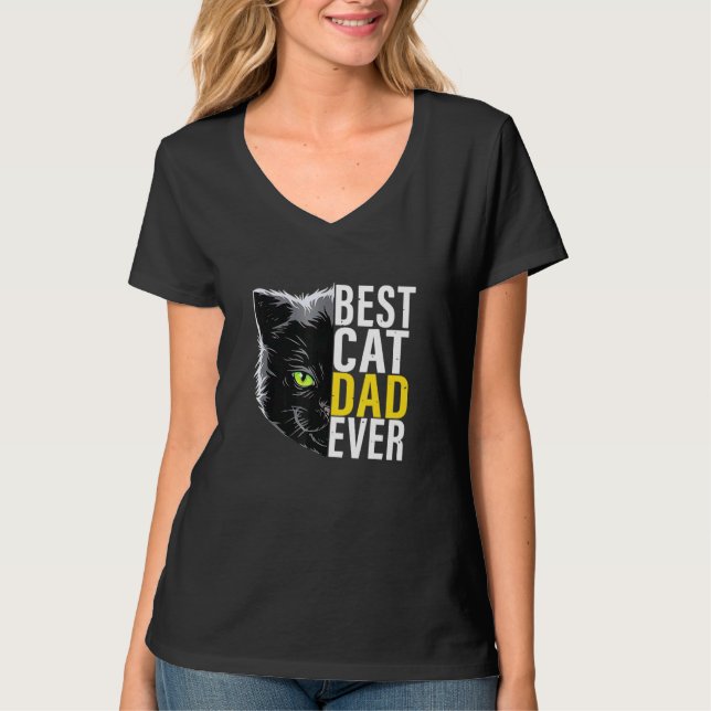 Best Cat Dad Ever Fathers Day T-Shirt (Front)