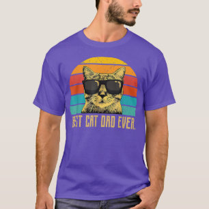 Best Cat Dad Ever Father's Day Vintage Retro T-Shirt