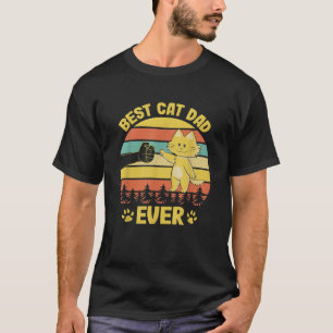 Best Cat Dad Ever Fist Bump Funny Cat Lover Christ T-Shirt