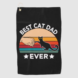 Best Cat Dad Ever Fist Bump Golf Towel