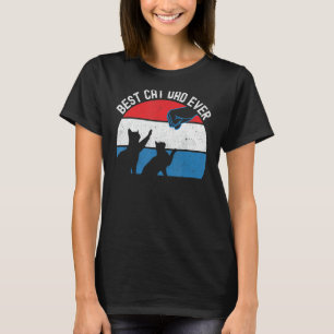 Best Cat Dad Ever for Fur Daddies Vintage Retro Fl T-Shirt