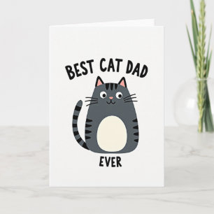Best Cat Dad Ever Funny Art Card