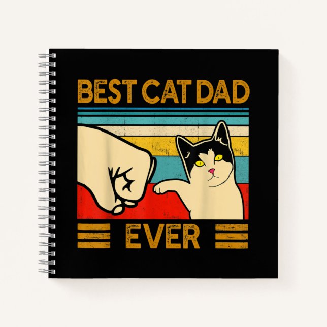 Best Cat Dad Ever Funny Cat Daddy Notebook (Front)