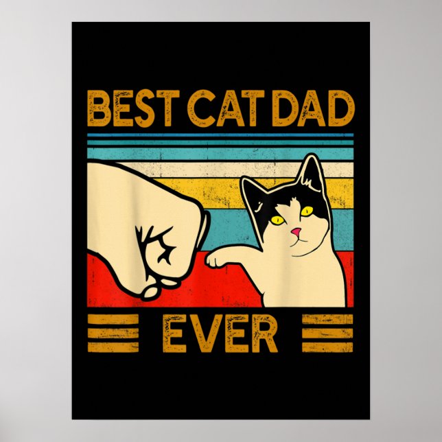 Best Cat Dad Ever Funny Cat Daddy Poster (Front)