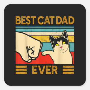 Best Cat Dad Ever Funny Cat Daddy Square Sticker