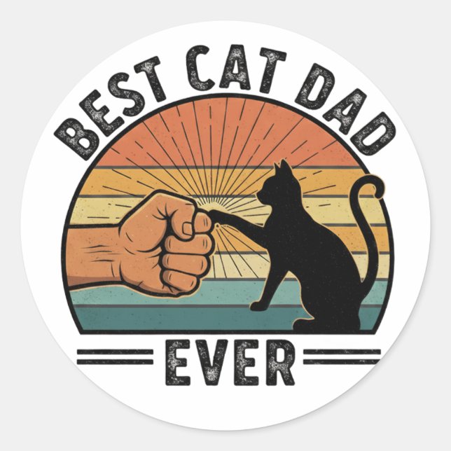 Best Cat Dad Ever  Funny Cat Lover Sticker (Front)
