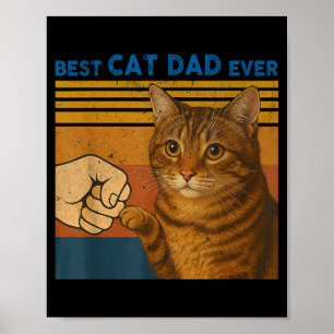 Best Cat Dad Ever Funny Gifts Men Cat Lovers Fathe Poster