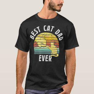 Best Cat Dad Ever Gifts Fathers Day Retro Sun Cats T-Shirt