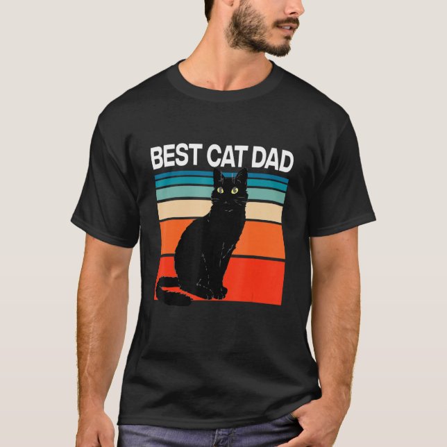 Best Cat Dad Ever Men Cat Present For Cat T-Shirt (Front)