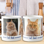 Best Cat Dad Ever Modern 3 Photo Coffee Mug<br><div class="desc">Best Cat Dad Ever... Surprise your favourite Cat Dad whether it's his birthday, Father's Day or Christmas with this super cute custom photo collage mug . Customise this cat dad mug with 3 of your cat's favourite photos, and personalised the centre photo with name. Great gift from the cat. COPYRIGHT...</div>