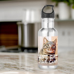 Best Cat Dad Ever Modern Custom Pet Photo 532 Ml Water Bottle<br><div class="desc">This simple and classic design is composed of serif typography and add a custom photo</div>