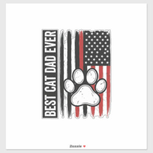 Best Cat Dad Ever Patriotic Paw Flag Design_1