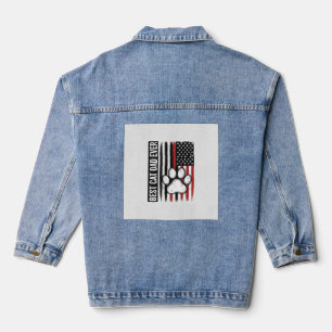 Best Cat Dad Ever Patriotic Paw Flag Design_1 Denim Jacket